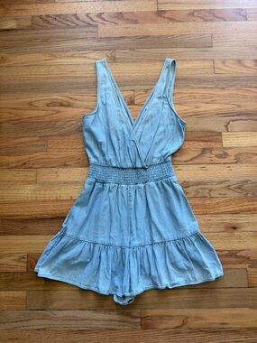 American Eagle Denim Overall Romper Size Small